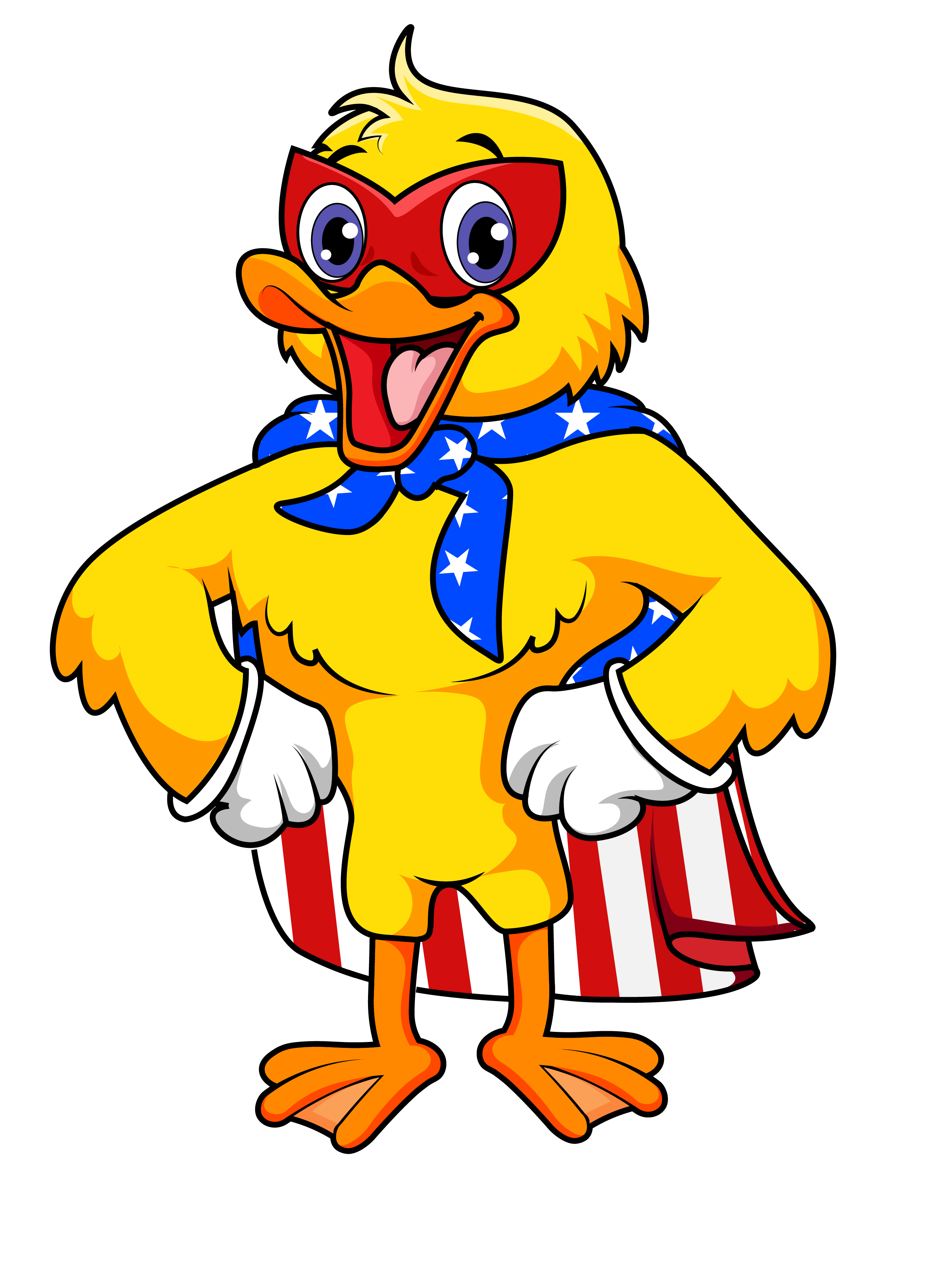 Duct Heroes superhero duck logo representing air duct cleaning and HVAC services in Chicago